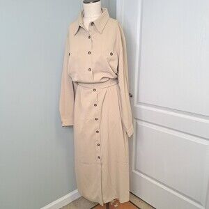 Mark, Fore, & Strike Trenchcoat Dress Tan Beige NEW